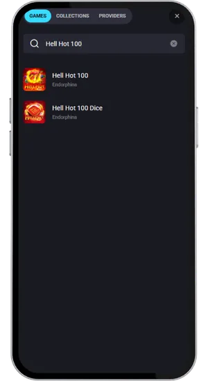 Finding and launching Hell Hot 100 slot in the casino lobby