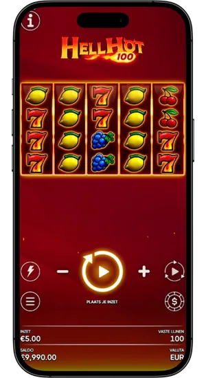 Mobiele versie van de Hell Hot 100 slot op iOS en Android
