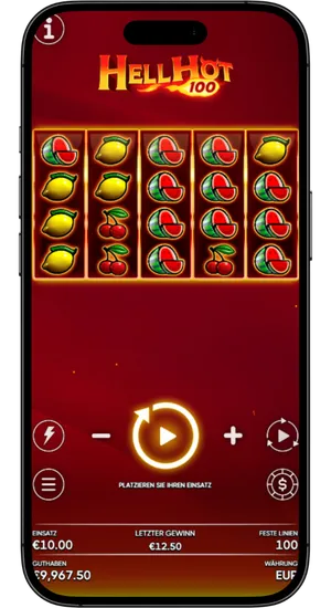 Mobile Version des Hell Hot 100 Slots auf iOS und Android