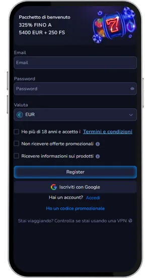 Registrazione e deposito fondi in un casinò online italiano