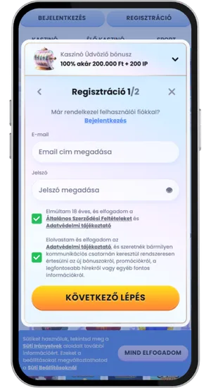 Regisztráció és befizetés online kaszinóban