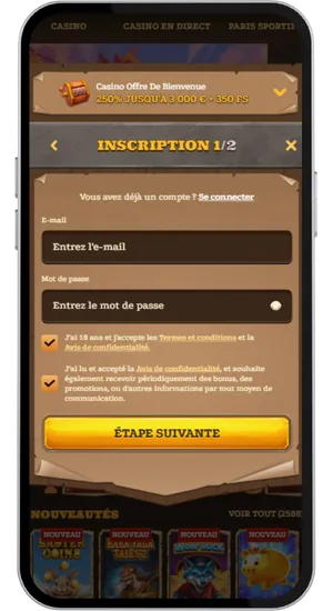 Inscription et dépôt dans un casino en ligne en France