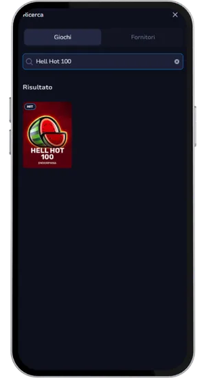 Trovare e avviare la slot Hell Hot 100 nella lobby del casinò
