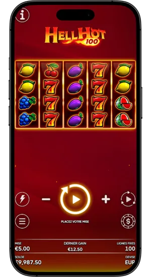 Version mobile de la machine à sous Hell Hot 100 sur iOS et Android